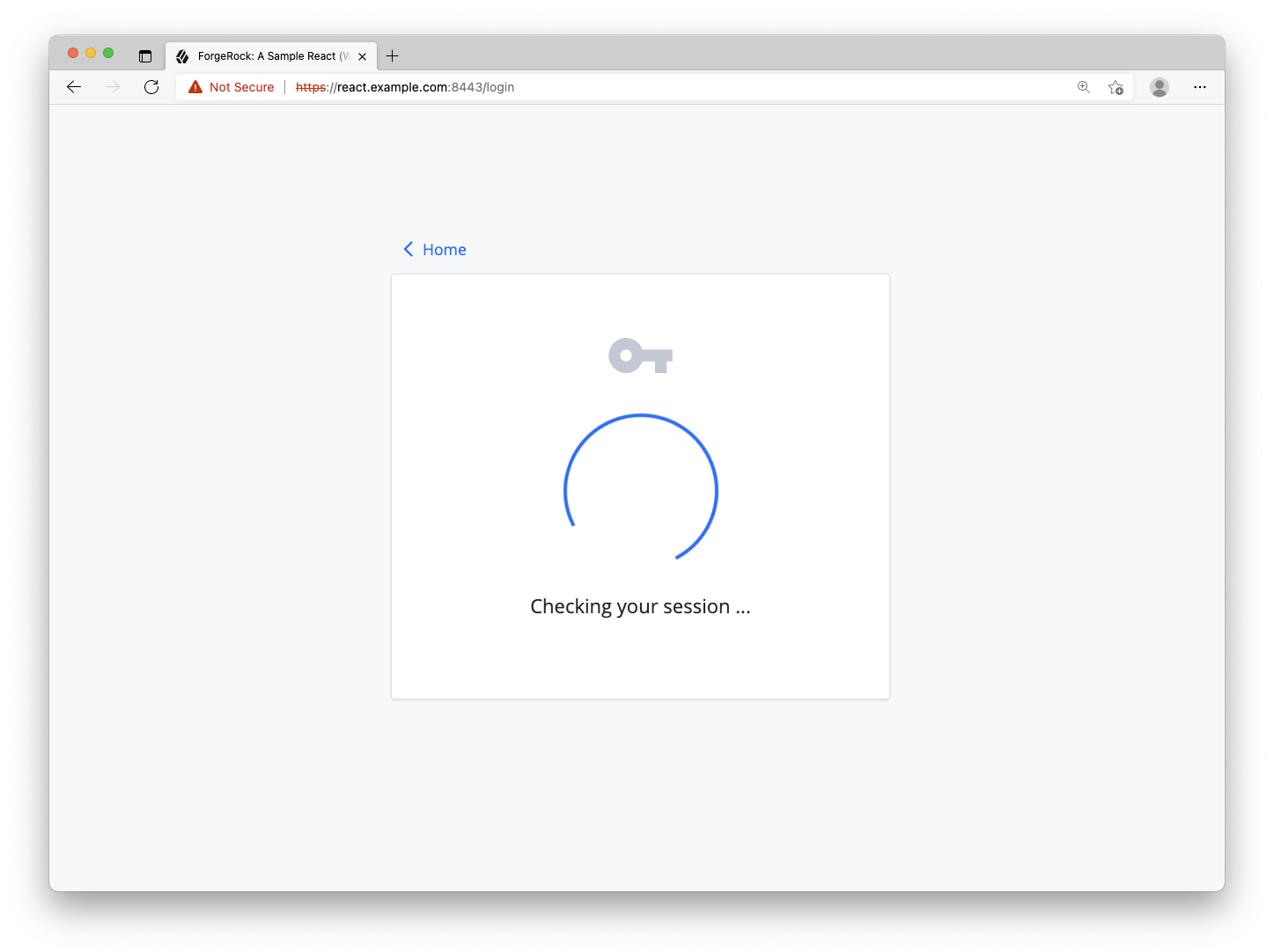 Login page with spinner