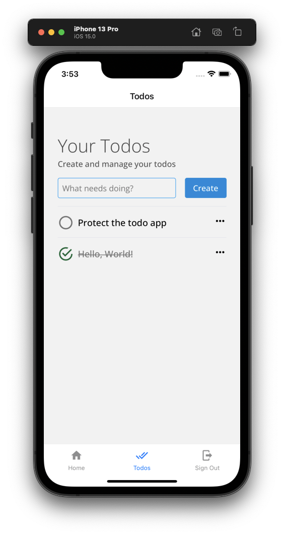 The to-do sample app